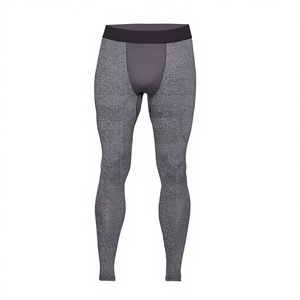 Legging OEM de fábrica para hombre, ropa de gimnasio, mallas ajustadas negras lisas, ropa deportiva de Yoga para hombre, ropa de entrenamiento, mallas - Product Image 1