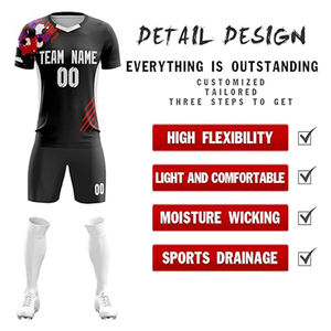 Ensemble de maillots de football personnalisés, maillot d'équipe, uniforme de football, unisexe, 100% polyester, séchage rapide, prix bas - Product Image 3