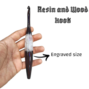 ไม้ทำมือและตะขอถักเรซินน้ำหนักเบาและทนทานเครื่องมือถักโครเชต์ที่ไม่ซ้ำกันหลายขนาด - Product Image 5