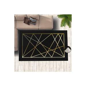 Tapis et ensembles de tapis imprimés numériques détaillés Black-Gold Line - Product Image 3
