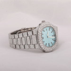 Montre mécanique de luxe pour homme en acier inoxydable de haute qualité avec cristal saphir et diamants, design pièce de monnaie, détail couronne, classique - Product Image 6