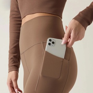 Leggings de yoga taille moyenne sans couture pour femmes, contrôle du ventre par compression, collants de levage de fitness, leggings solides - Product Image 2