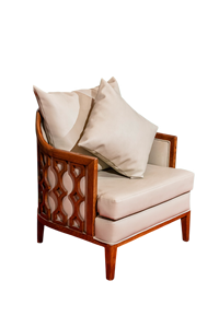 Luxury Style Ash Wood Single <b>Chair</b> With <b>Leather</b> Seater Elegant Living Room Furniture - Product Image 3