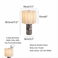 Lampe de chevet créative en forme de cylindre avec abat-jour en tissu plissé, lumière chaude, rechargeable par type C, pour chambre à coucher, salon et bureau
