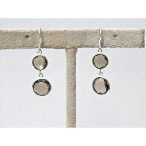 Pendientes de lágrima de plata esterlina 925 hechos a mano con piedras preciosas de cuarzo ahumado genuino regalo de moda elegante para mujeres - Product Image 2