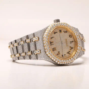 Reloj de Acero Inoxidable de Alta Calidad con Cuarzo Natural, Diamantes Moissanite con Claridad VVS, Pantalla Analógica, Correa de 20 mm, Estilo Ejecutivo - Product Image 1