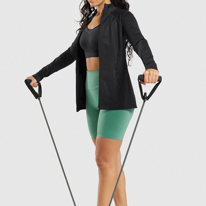 Automne et hiver femmes décontracté mode sport Fitness à manches longues fermeture éclair Varsity vestes au prix d'usine en gros - Product Image 6