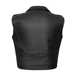 Chaleco de cuero genuino para hombre al aire libre de alta calidad de estilo al por mayor cálido e impermeable en diferentes tamaños Chaleco de cuero de Color sólido - Product Image 3