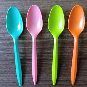 Cuchara de helado desechable con logotipo personalizado Cucharas de yogur de mango largo ecológicas de postre pequeño Cpla de almidón de maíz biodegradable - Product Image 5