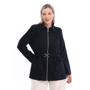 เสื้อแจ็คเก็ตไลโอเซลล์สีกรมท่า ขนาดใหญ่พิเศษ แบบทอ - Product Image 1