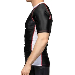 Traje de baño de manga corta para hombre, ropa de baño ajustada, color blanco, con Logo impreso personalizado, venta al por mayor - Product Image 2