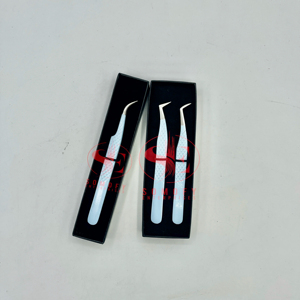 Pince à épiler professionnelle OEM en acier inoxydable de couleur unie bleu ciel mat à 90 degrés et durable pour extensions de cils de précision Meilleures ventes - Product Image 4