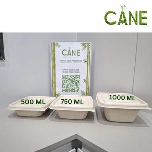 Conteneur alimentaire rectangulaire de luxe jetable en bagasse de canne à sucre, biodégradable, compostable, anti-fuite, écologique pour repas et déjeuners - Product Image 2