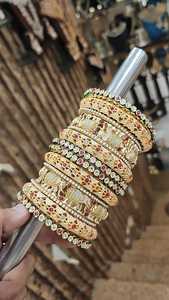 Juego de Brazaletes de Novia Rajwadi con Diseño de Elefante, de la Mejor Calidad, Más Vendidos, Tendencia y Éxito de Ventas, Brazaletes Tradicionales Indios de Primera Calidad - Product Image 4