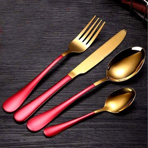 New Rose <b>Gold</b> Luxury Portugal Cutlery Set with Dark Hammered Design Rose <b>Gold</b> Handle Utensil Cutlery Set - Product Image 5