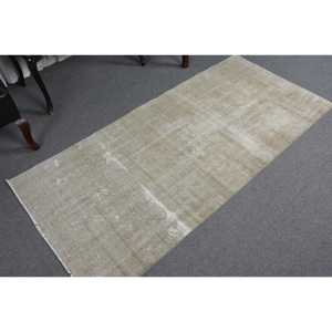 พรมลายดอกไม้สีน้ำตาลเทาสไตล์วินเทจแบบตุรกี ขนาด 3x6.4 ฟุต - Product Image 5