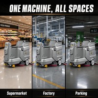 MINGNUO MN-V66 Mini Aufsitz-Reinigungsmaschine 24V Selbstfahrend Kabellos Elektrisch für Lagerhallen Industrieller Bodenreiniger