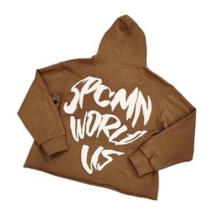 Fabricantes de ropa personalizados de los hombres de gran tamaño de peso pesado francés Terry pulóver sudaderas con capucha 3D Puff impresión liso teñido invierno - Product Image 1