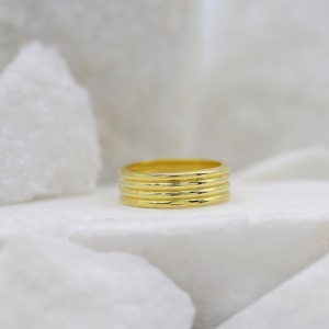 2025 bonne qualité 18K or Vermeil bande épaisse 925 argent Sterling Design minimaliste empilable Fine bijoux en gros pour les femmes - Product Image 4