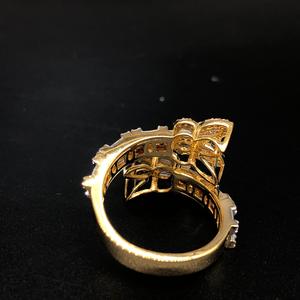 Diamante acentuado oro mariposa anillo boda estilo clásico pavé ajuste para mujer joyería - Product Image 3