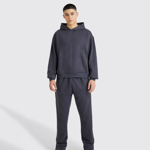 High Quality 100% Cotton Men's Pullover Hoodie and Pant Trousers Set Printed Tracksuits with Hooded Collar Men's Clothing - Product Image 1