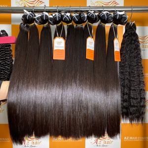 Les cheveux de trame à la machine super doublement étirés font des paquets de cheveux humains de couleur noire naturelle de longue durée - Product Image 5