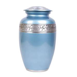 Urna Funeraria de Metal de Alta Calidad, Estilo Americano, Acabado Brillante, Color Azul Cielo, 200 Pulgadas Cúbicas, Venta Caliente - Product Image 1