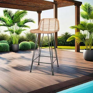 Durable Indoor Outdoor <b>Rattan</b> Bar <b>Chair</b> <b>for</b> Hotels Living Rooms Parks Villas Dining Bedrooms Comfortable <b>Garden</b> Sets Furniture - Product Image 2