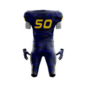 ชุดยูนิฟอร์มอเมริกันฟุตบอลแบบกำหนดเอง ชุดเต็ม เสื้อ กางเกง ดีไซน์แบบซับลิเมชั่น ผ้าระบายอากาศ ผลิตโดยโรงงานโดยตรง รับผลิตแบบ OEM ODM - Product Image 4