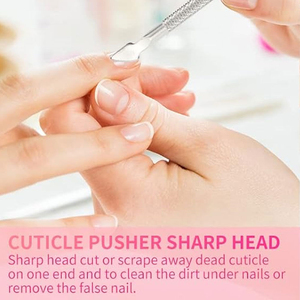 Outil de manucure en acier inoxydable de haute qualité, réutilisable, double usage, pousse-cuticules, équipement de beauté de salon - Product Image 5