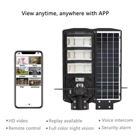 Monitoreo de alta definición Luz de energía solar al aire libre 450W 4G WIFI Led Farola + Cámara + Lente
