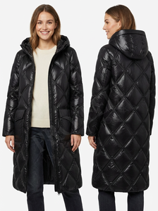 Veste longue matelassée rouge à capuche de haute qualité en feutre Pro, chaude pour l'hiver, légère, fermeture éclair sur le devant, avec des poches profondes, manteaux rembourrés - Product Image 3