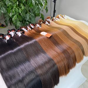 Extensiones de cabello humano liso con punta plana, cabello con queratina, doble estiramiento, 100% cutículas, envío por DHL, FEDEX, UPS - Product Image 1