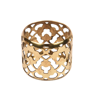 Rond de serviette en laiton en métal doré pour fêtes de mariage et décoration de table pour hôtels, rond de serviette plaqué or - Product Image 6