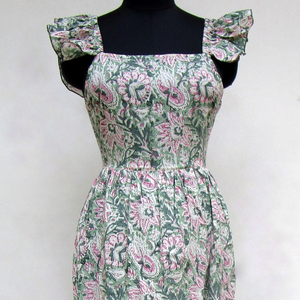 Vintage Floral Print <b>Spring</b> Maxi <b>Dress</b> <b>for</b> <b>Women</b> Fall Long Sleeve Casual Party <b>Dress</b> Button Decoration Chiffon Fabric Size 6XL - Product Image 1