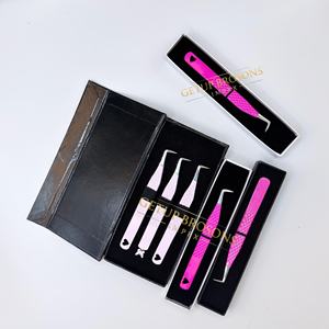 Pestañas Antiestáticas GETUP BROSONS IMPEX de Acero Inoxidable con Recubrimiento en Polvo de Color Rosa Intenso/Rosa Claro y Diseño de Corazón - Product Image 4