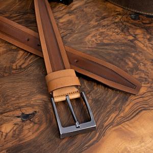 Ceinture pour homme en cuir de vachette de qualité supérieure, boucle en métal durable, taille et couleur personnalisables, style élégant pour le bureau et la mode - Product Image 2