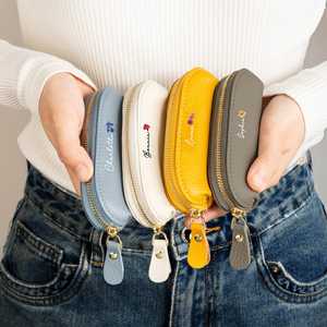 Vente en gros pochette à monnaie en cuir véritable OEM logo personnalisé petit porte-monnaie en cuir fait main portefeuille mini pochette pour hommes femmes - Product Image 2