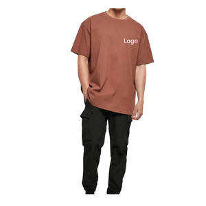 T-shirts oversize à manches courtes 100% coton pour hommes, coupe ample, manches courtes, tendance de la mode, vêtements confortables, vêtements décontractés - Product Image 1