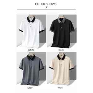 TFETTERS Tendencias de Verano 2025 Polo de Algodón de Lujo de Alta Calidad para Hombre con Cuello Patchwork y Mangas Cortas Tallas Grandes - Product Image 3