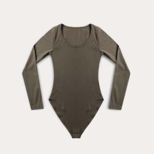 Combinaison Olive à Manches Longues, Style Bodycon Sexy, Tissu en Nylon Tricoté, Imprimé Sans Couture, Coupe Ajustée, pour Printemps, Été, Automne, Hiver - Product Image 5