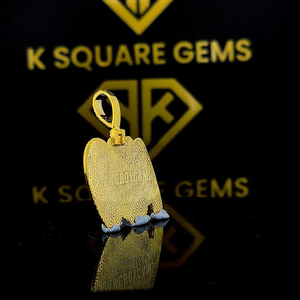 Pendentif Hip Hop lettre personnalisée, pendentif nom Hip Hop pour homme, pendentif Moissanite, bijoux Ice Out Hip Hop, plaqué or jaune - Product Image 3