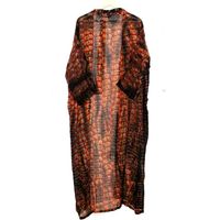 Robe longue élégante pour femme, imprimé cachemire, thermique, manches trois quarts, kimono doux tissé, style décontracté automne