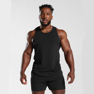 Levage lourd grande taille hommes haut sans manches t-shirts plaine hommes O cou respirant séchage rapide t-shirts - Product Image 1