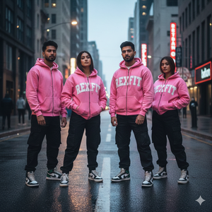 Sweat-shirt à capuche rose Rexfit zippé 100% coton, polaire premium, écologique, respirant, pour tenue formelle et usage quotidien - Product Image 6