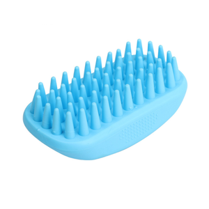 Cepillo de Champú para Perros de Alta Calidad Qbellpet para Masaje de Espalda, Cepillo de Silicona para Ducha, Cepillo <span class=keywords><strong>Curry</strong></span> Hecho de Goma - Product Image 6