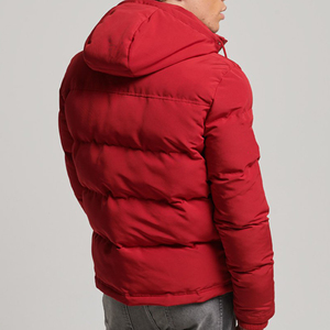 Veste d'hiver matelassée à capuche pour homme, coupe-vent, imperméable, couleur unie, polyester, coton, rembourrage en polaire - Product Image 2