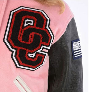 Nuevo diseño para hombres y mujeres, equipo universitario de béisbol, chaqueta Bomber transpirable de lana de algodón 100%, parches bordados de chenilla - Product Image 4