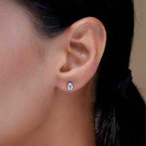 Meilleure offre, boucles d'oreilles en diamant de laboratoire de taille ovale certifiées IGI, avec boucles d'oreilles solitaires en or 14 carats pour femmes, bijoux - Product Image 2