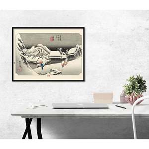 Impresión artística de Hiroshige: Escena nocturna de nieve en Kanbara - Product Image 2